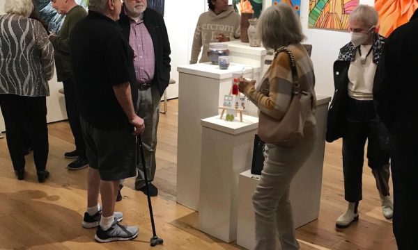 Crawl participants and art enjoyers wander around the Gallery at Queen's Park